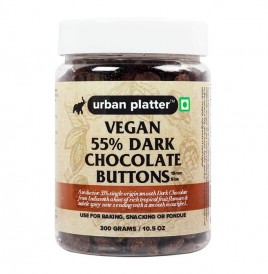 Urban Platter Vegan 55% Dark Chocolate Buttons  Plastic Jar  300 grams
